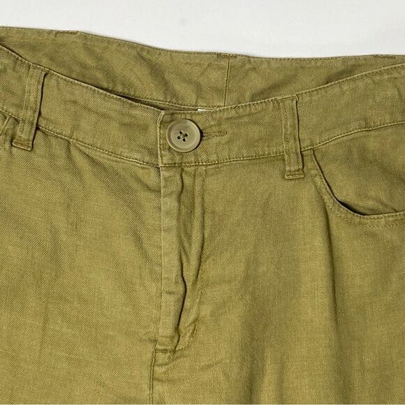 Cabi Charlie Linen / Lyocell Blend Olive Green Wide Leg Trouser Pants Women's 8 - Picture 11 of 14